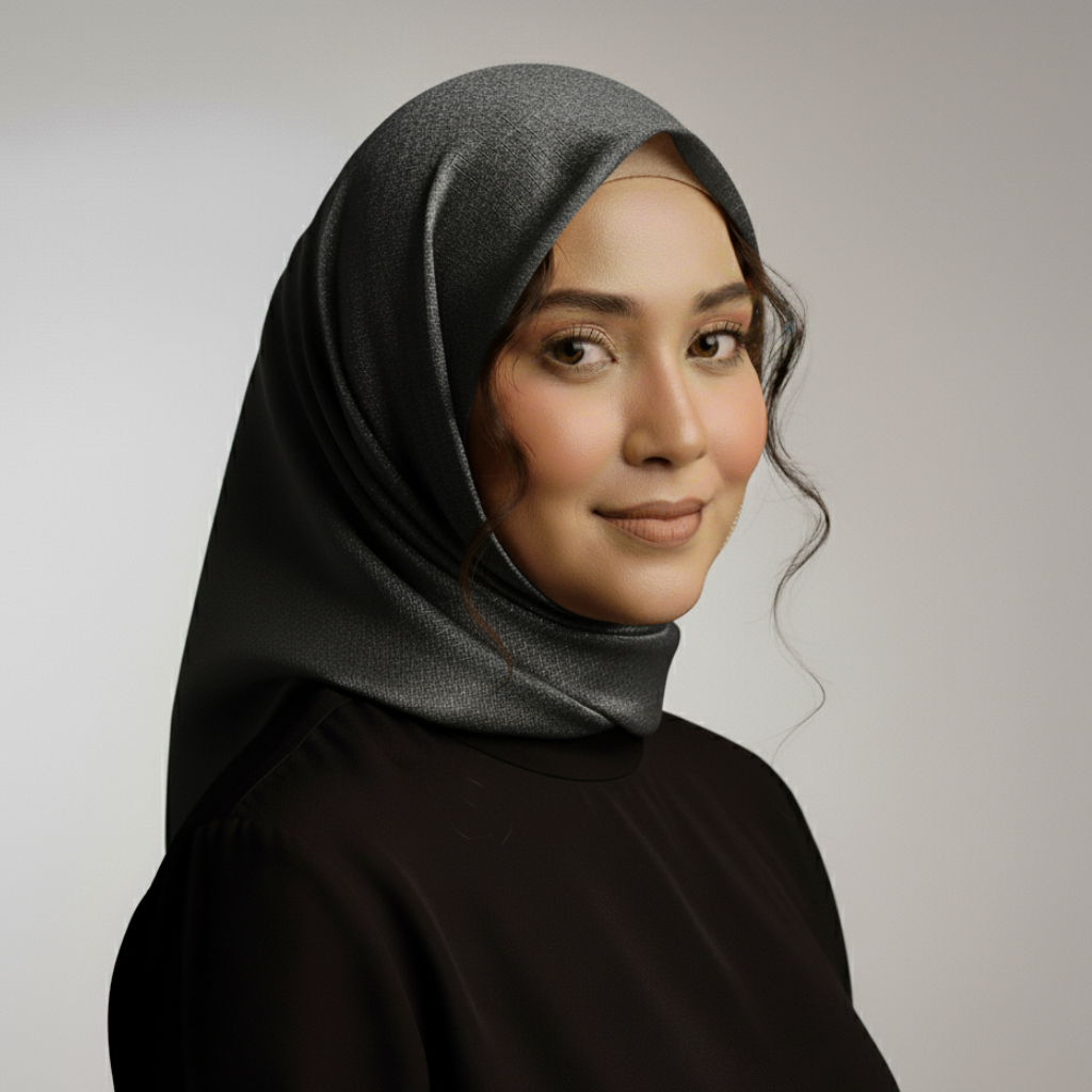 Premium Silk Hijab - Black