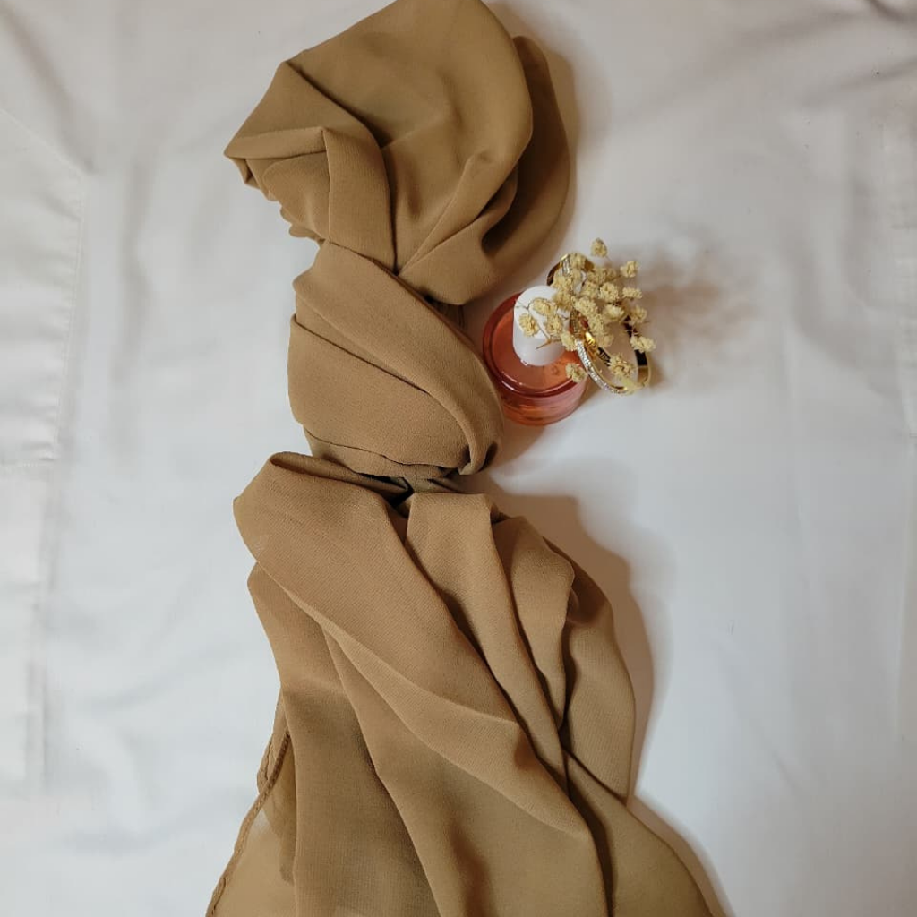 Chiffon Hijab - Camel Brown