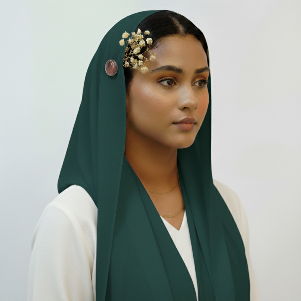 Chiffon Hijab - Forest Green