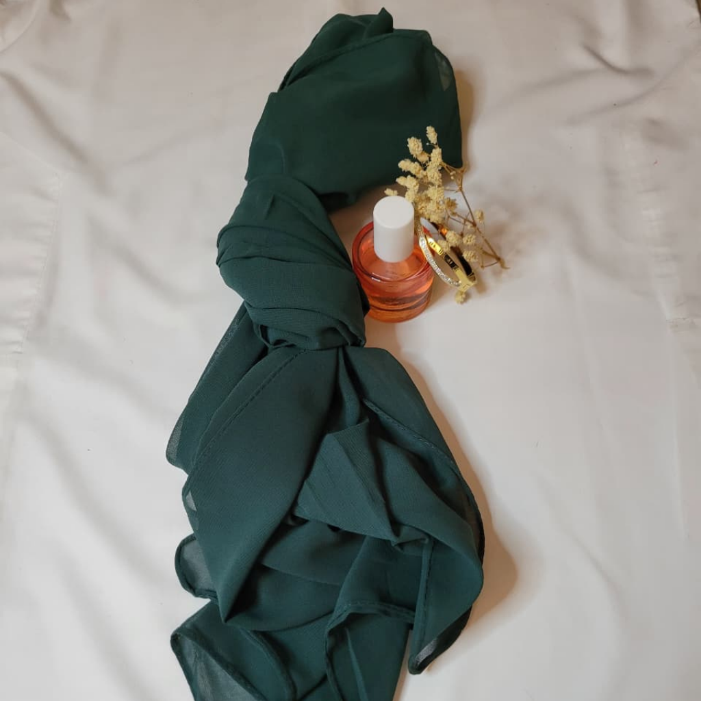Chiffon Hijab - Forest Green