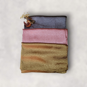 Premium Silk - Bundle Of 3 (Gray, Tea Pink And Antique Gold)