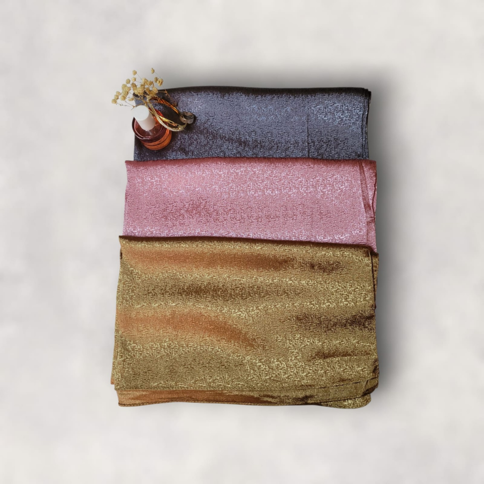 Premium Silk - Bundle Of 3 (Gray, Tea Pink And Antique Gold)