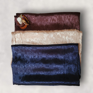 Embossed Silk - Bundle Of 3 (Metallic Dark Plum, Rose Gold And Navy Blue)