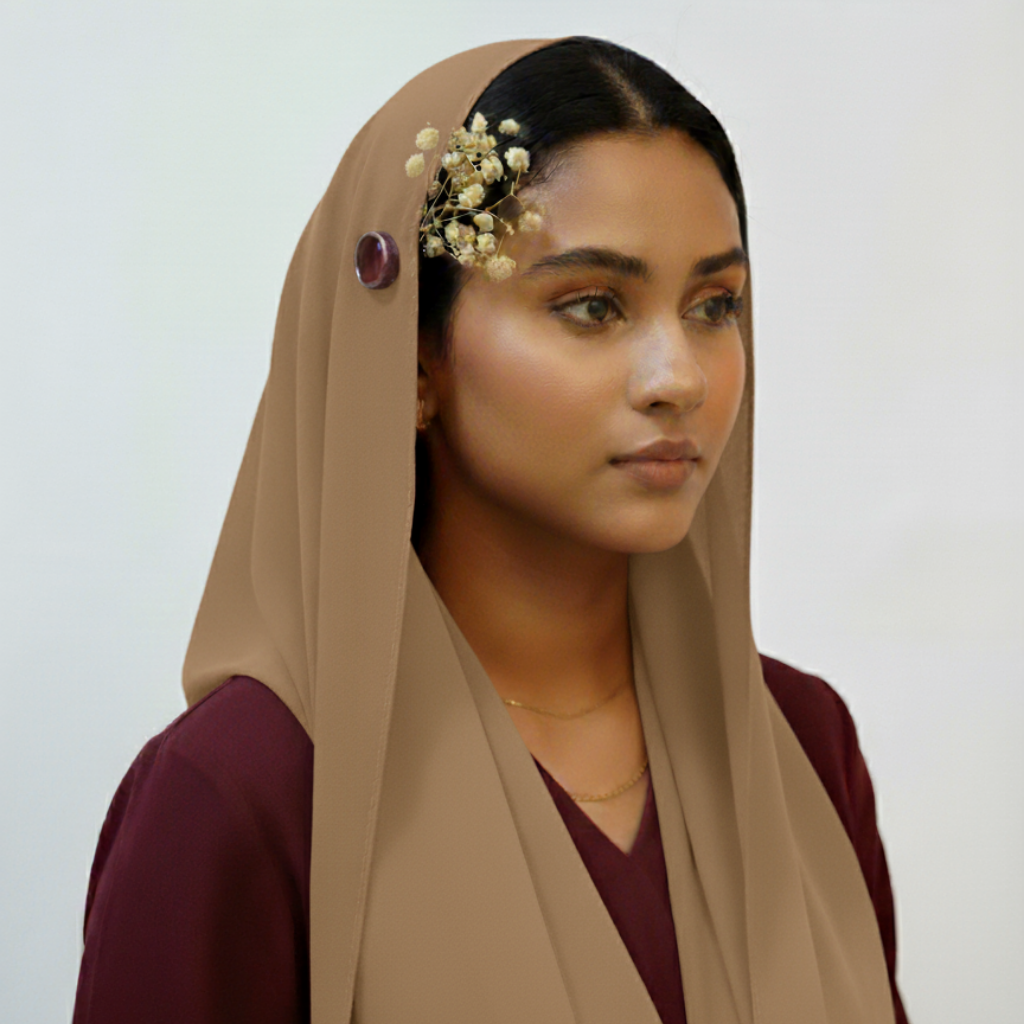Chiffon Hijab - Camel Brown