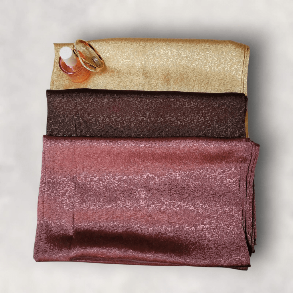 Premium Silk - Bundle Of 3 ( Gold, Brown and Rose Gold ) - The Hijab Palace