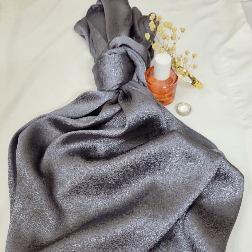 Premium Silk - Bundle Of 3 (Gray, Tea Pink And Antique Gold) - The Hijab Palace