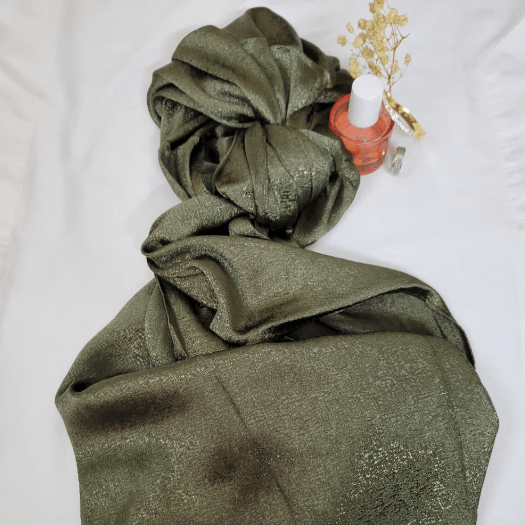 Premium Silk - Bundle Of 3 (Olive Green, Black And Deep Violet) - The Hijab Palace