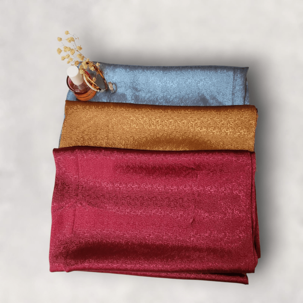 Premium Silk - Bundle Of 3 (Sky Blue, Copper And Deep Wine) - The Hijab Palace